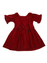 Load image into Gallery viewer, Maroon Velvet Dress With 3/4 Sleeve
