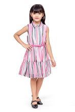 Load image into Gallery viewer, Pink Chiffon Abstract Printed Shirt Dress
