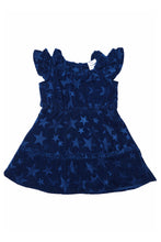 Load image into Gallery viewer, Blue Velvet Ruffle Dress
