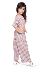 Load image into Gallery viewer, Pink Soft Stretch Striped Co-ord Pant Set
