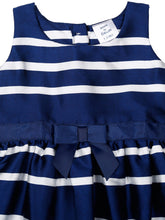 Load image into Gallery viewer, Navy Satin Striped Printed Dress
