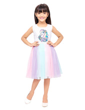 Load image into Gallery viewer, Unicorn Partydress Multi Botttom Net With Sleeveless
