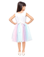 Load image into Gallery viewer, Unicorn Partydress Multi Botttom Net With Sleeveless
