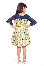 Load image into Gallery viewer, Yellow Satin Printed Balloon Dress
