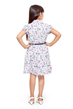 Load image into Gallery viewer, White Printed Shirt Dress With Belt
