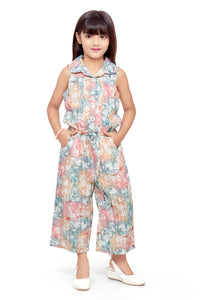 Offwhite Printed Jumpsuit With Double Pocket