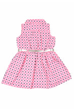Load image into Gallery viewer, Pink Polka Printed Shirt Dress With Belt
