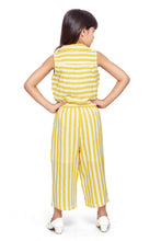 Load image into Gallery viewer, Yellow Rayon Stripe Jumpsuit
