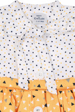 Load image into Gallery viewer, Mustard Polka Printed Tie-up Dress With Cap Sleeve
