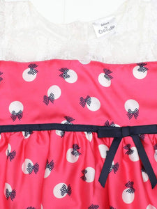 Satin Dress Pink Printed Satin Balloon Dress